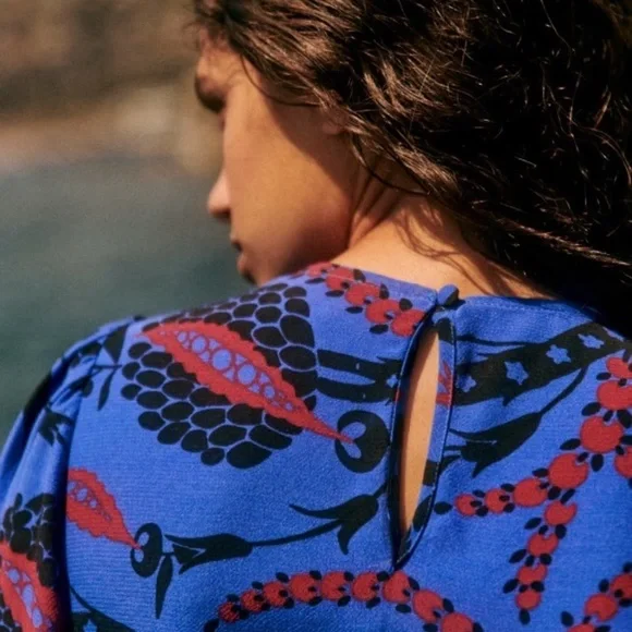 Sezane Lulla Blouse - Atla blue, size 4 - Picture 2 of 5